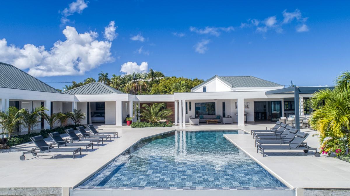 Location villa Saint Martin Terres Basses - villa 5 chambres 10 prsonnes - 300m de la plage de Baie aux Prunes - Vue mer et Piscine (33)